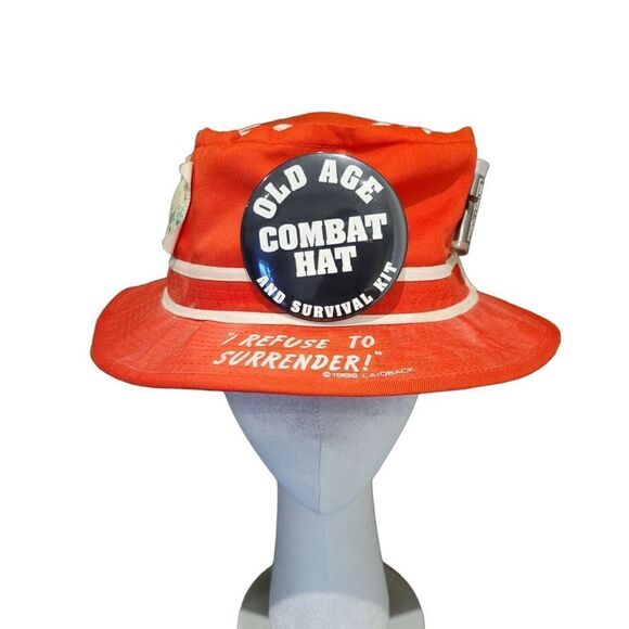 Vintage 1989 Red Funny Camping Hat - Picture 1 of 7